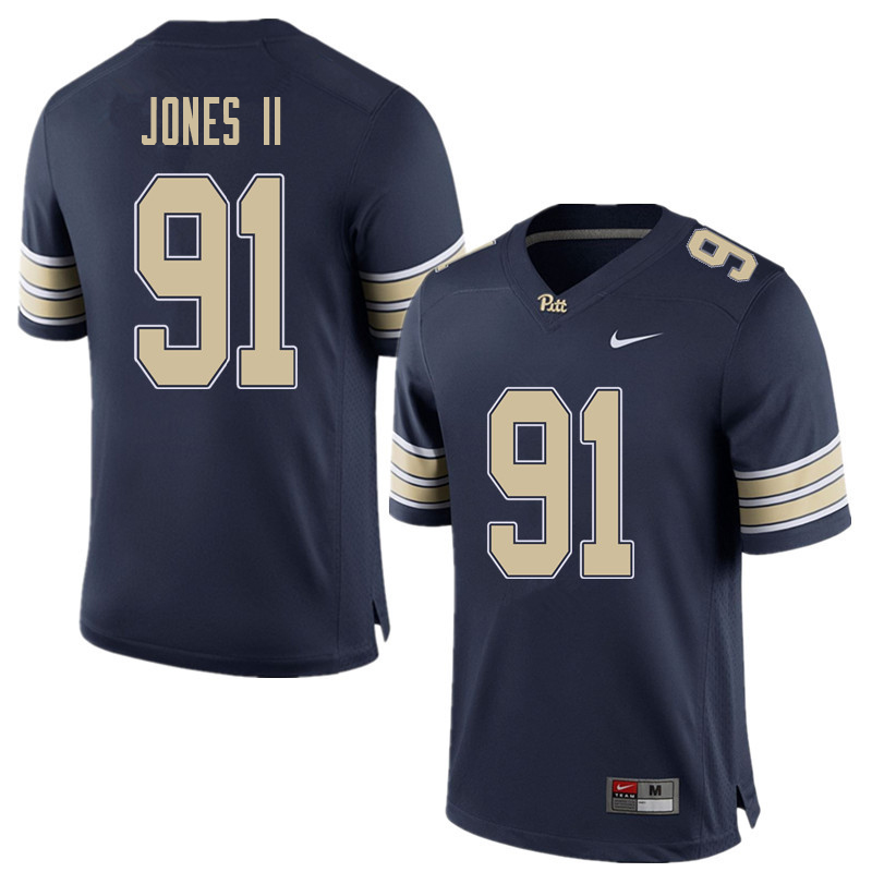 Men #91 Patrick Jones II Pittsburgh Panthers College Football Jerseys Sale-Home Blue